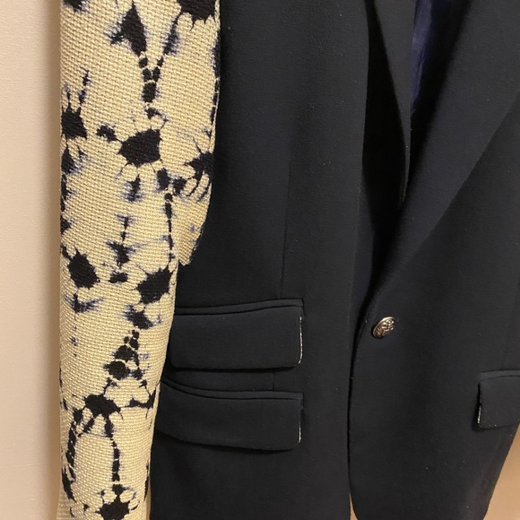 LAVEER blazer Navy with tie dye sleeves, size 6 - Picture 4 of 11